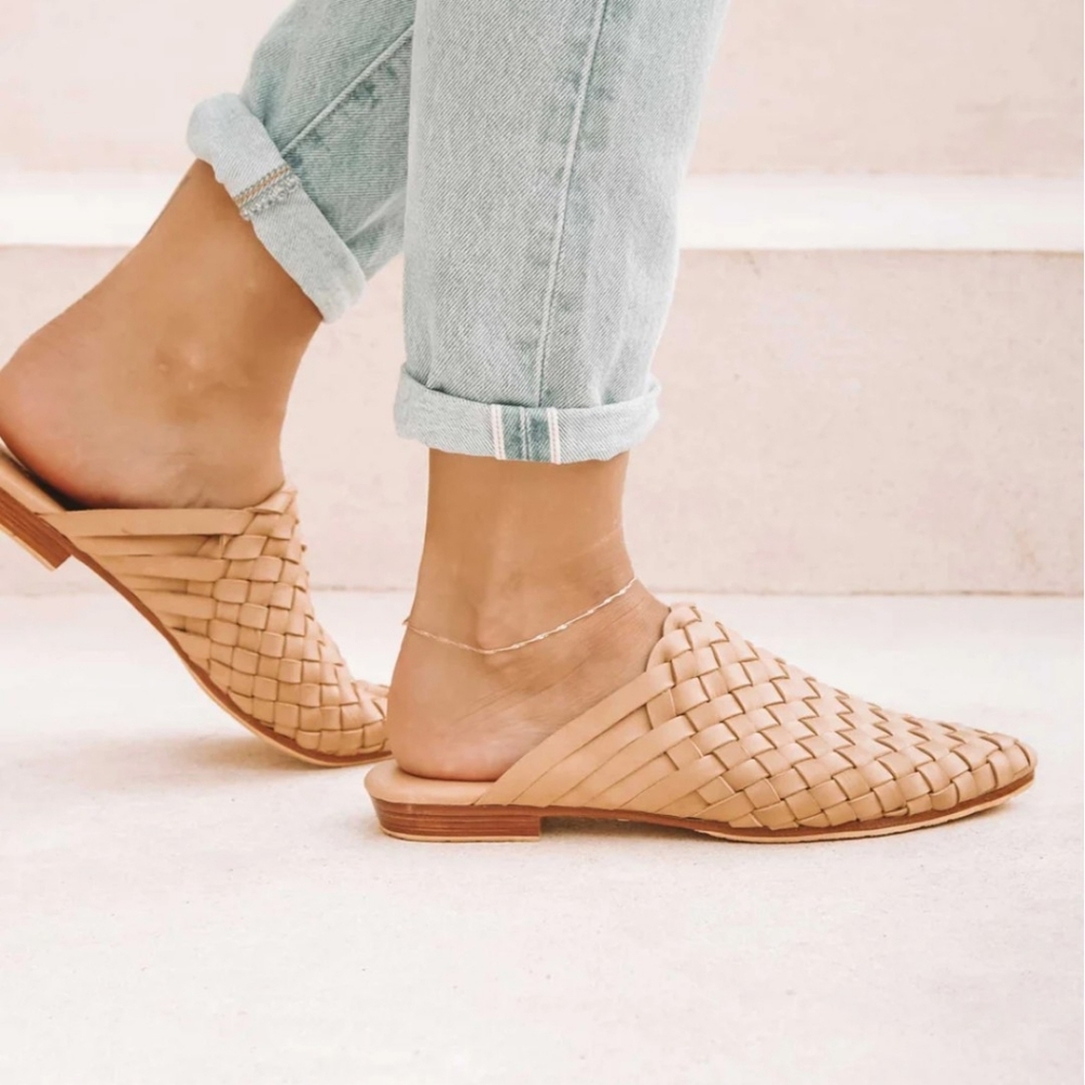 Liberte Leather Woven Mules